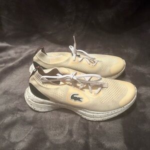 Lacoste Beige and Black Athletic Shoes